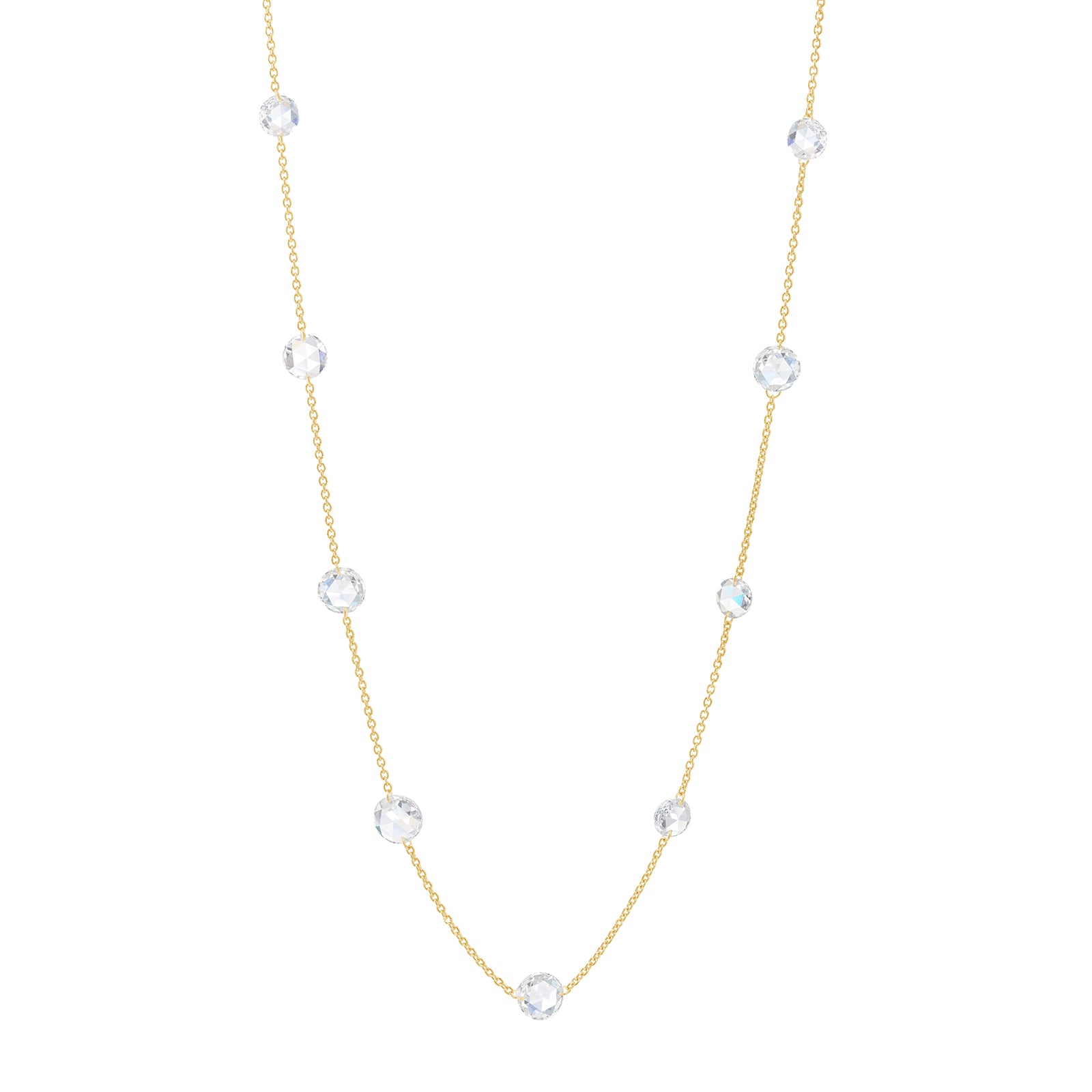 Gold and Diamond Station Necklace