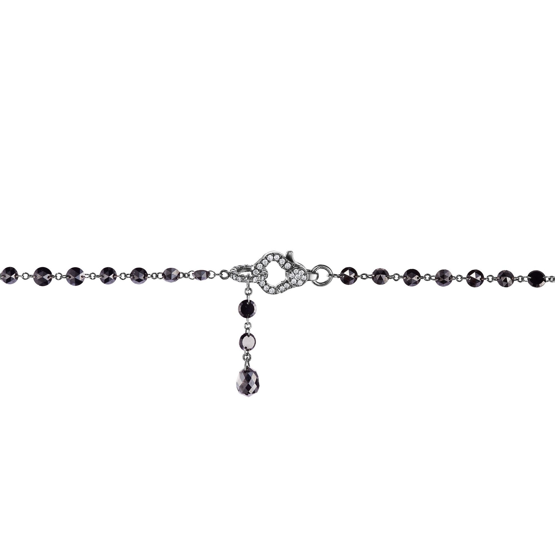 black diamond chain lobster clasp and briolette lariat