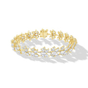 64facets diamond bracelet in the shape of lotus flowers and set in 18k gold