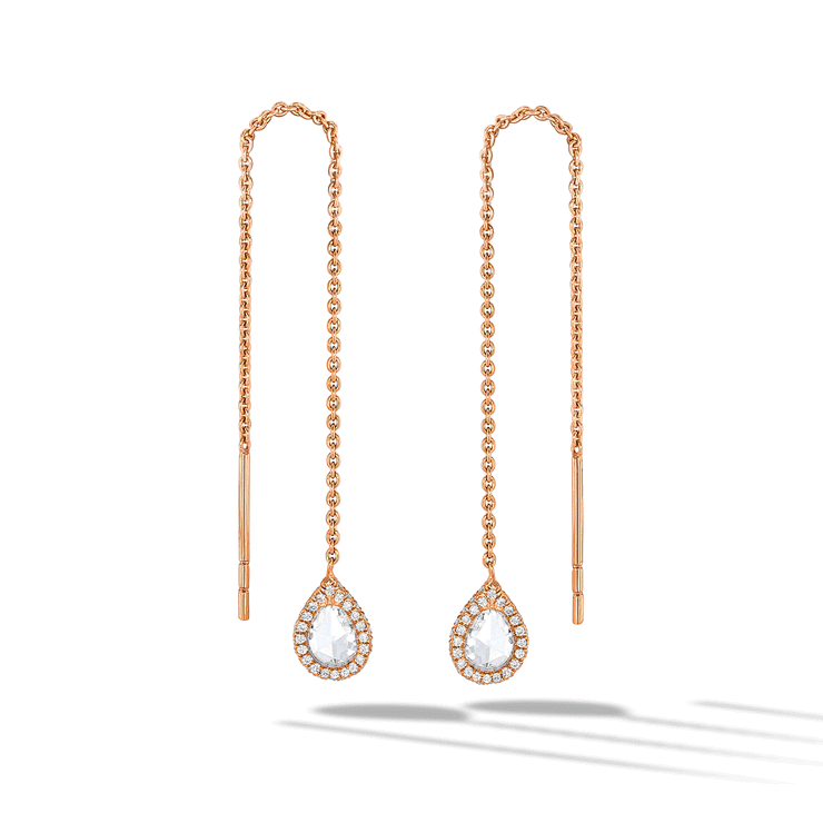 64Facets Needle and Thread Diamond Earrings in 18K gold from the serendipity collection