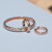 64Facets Cosmos gold and rose cut diamond hoop earrings and bangle