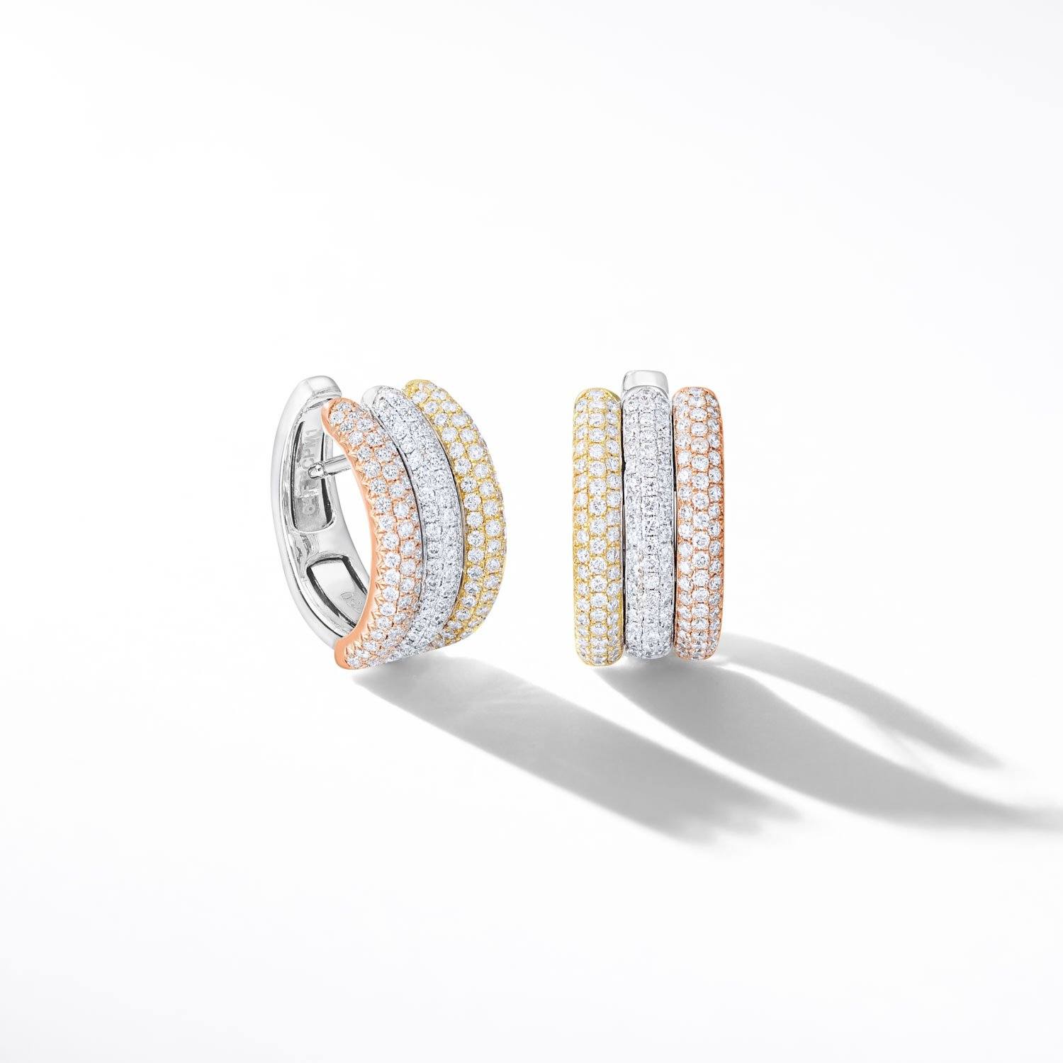 64Facets Pave Diamond Huggie Earrings