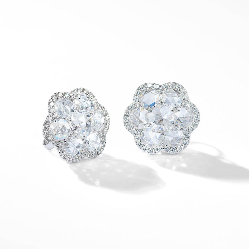 Image of 64Facets Diamond Floral Stud Earrings