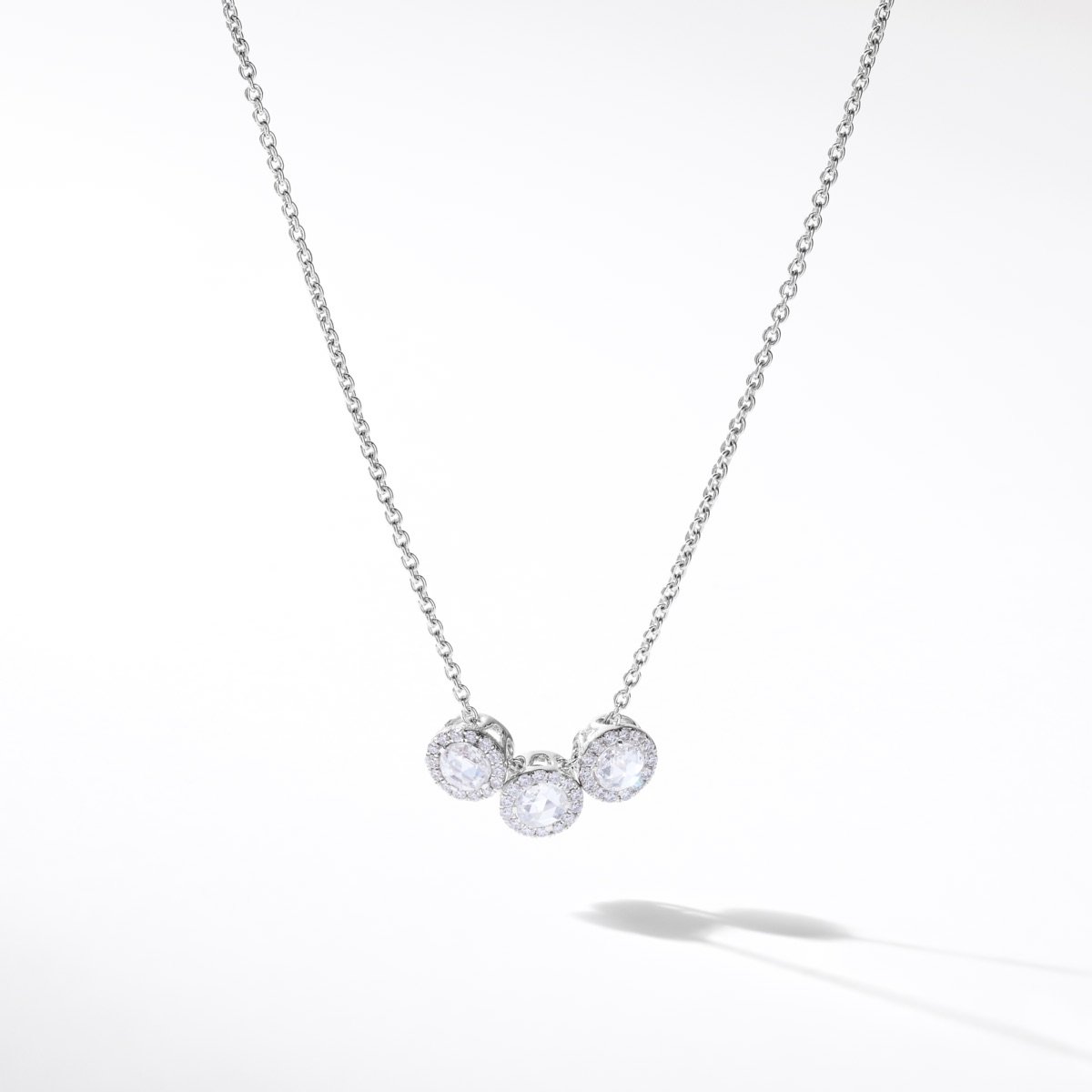 64Facets Scallop Diamond Pendant with fine rose-cut diamonds