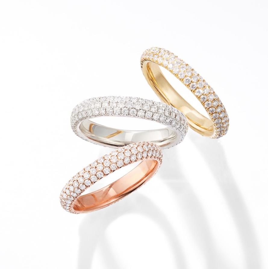 64Facets Pave Diamond Rings