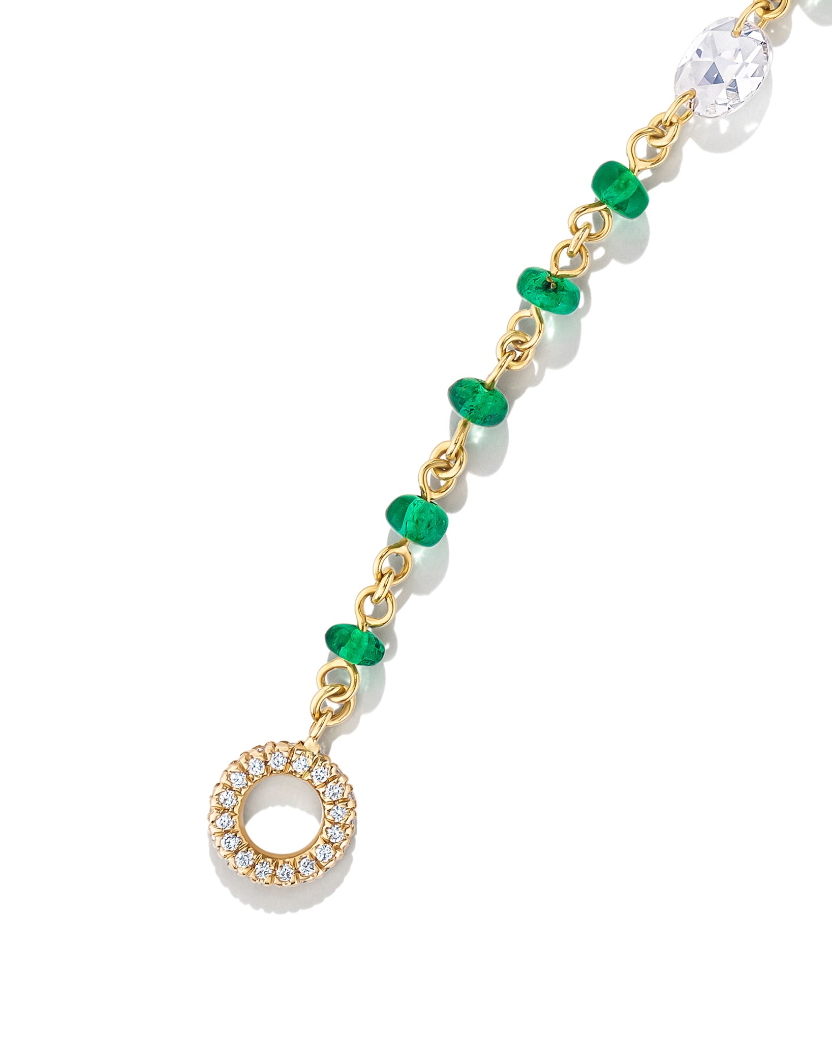 Diamond & Emerald Chain Bracelet