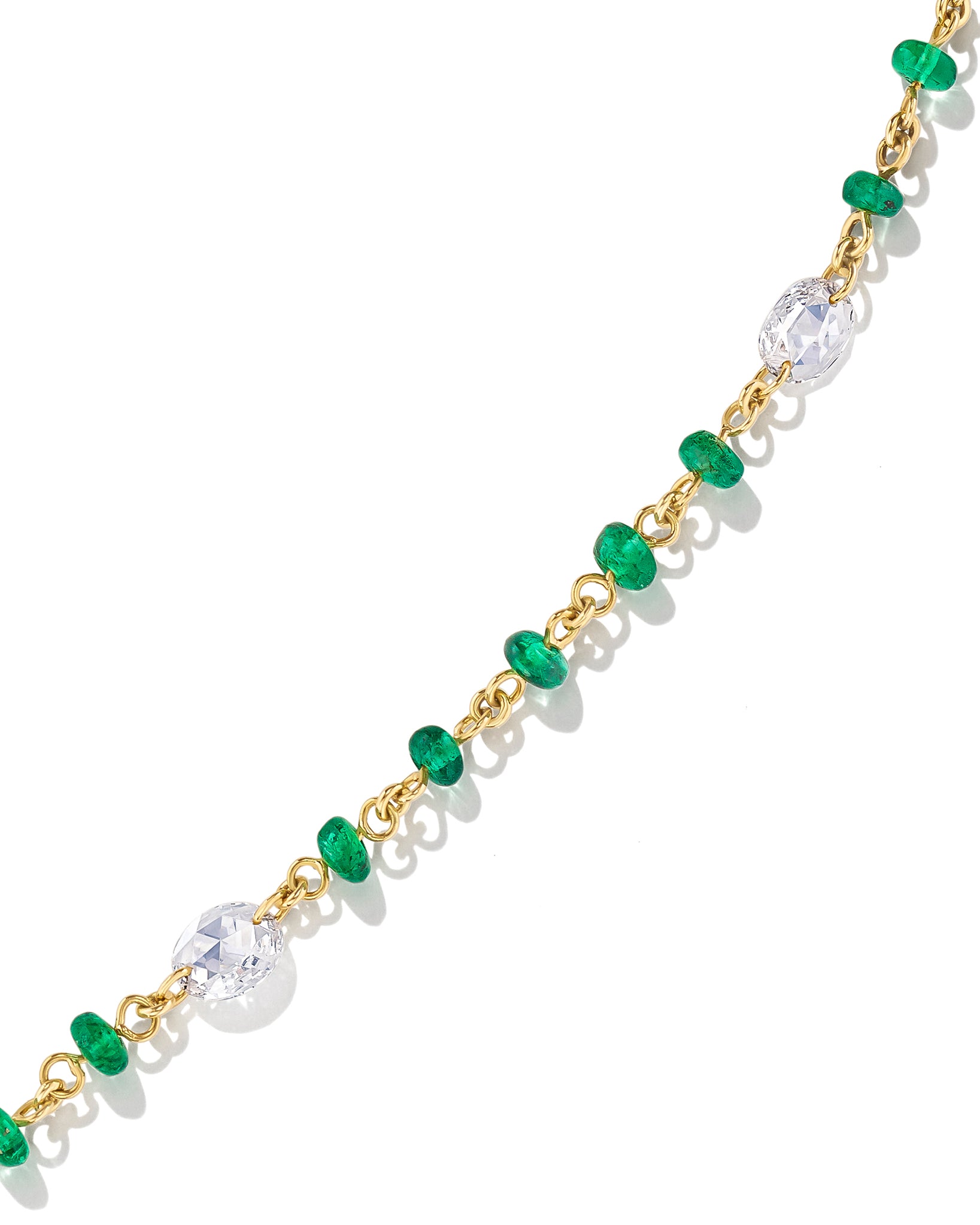 Image of Diamond & Emerald Chain Bracelet
