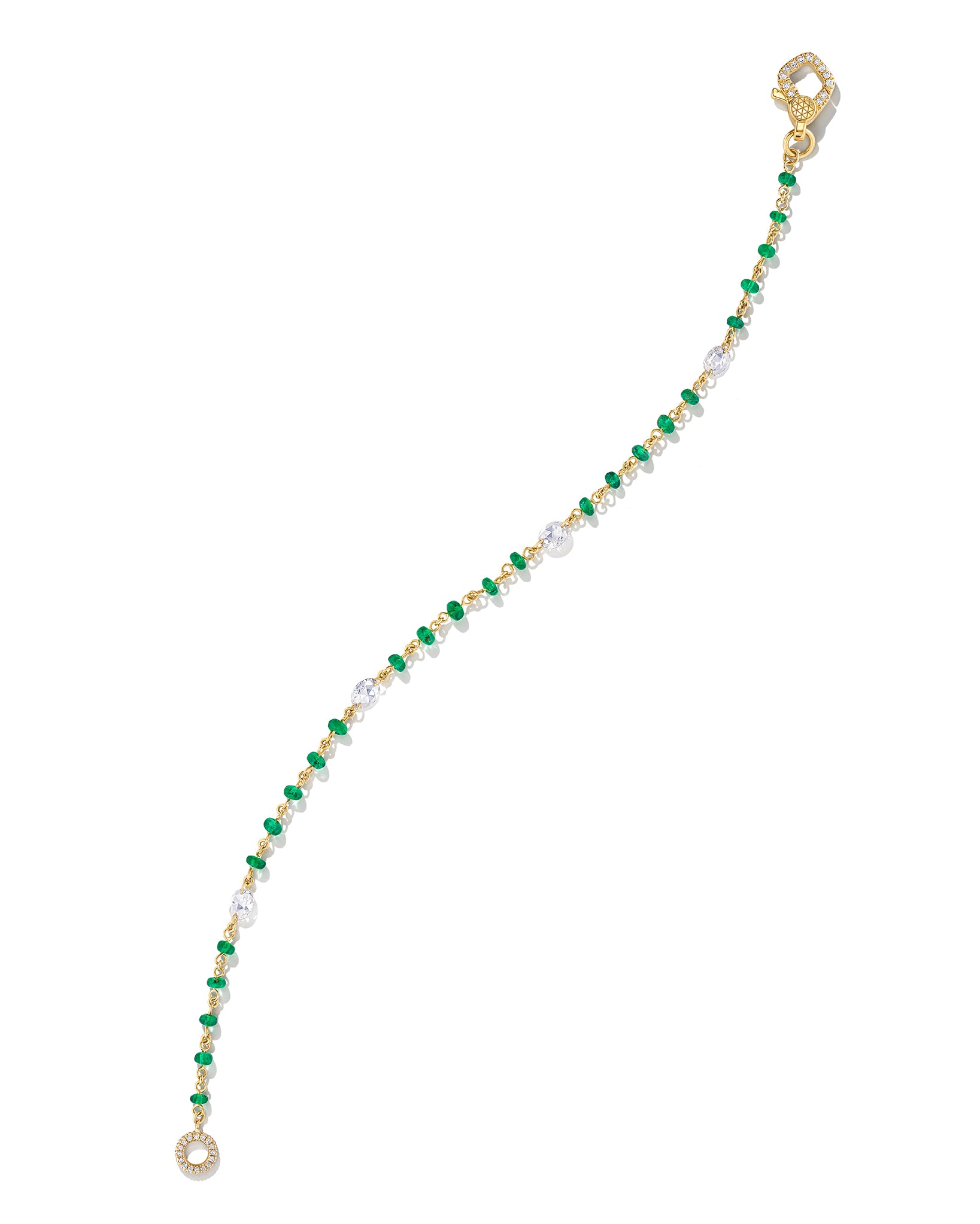 Diamond & Emerald Chain Bracelet
