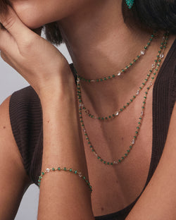 Image of Diamond & Emerald Chain Bracelet