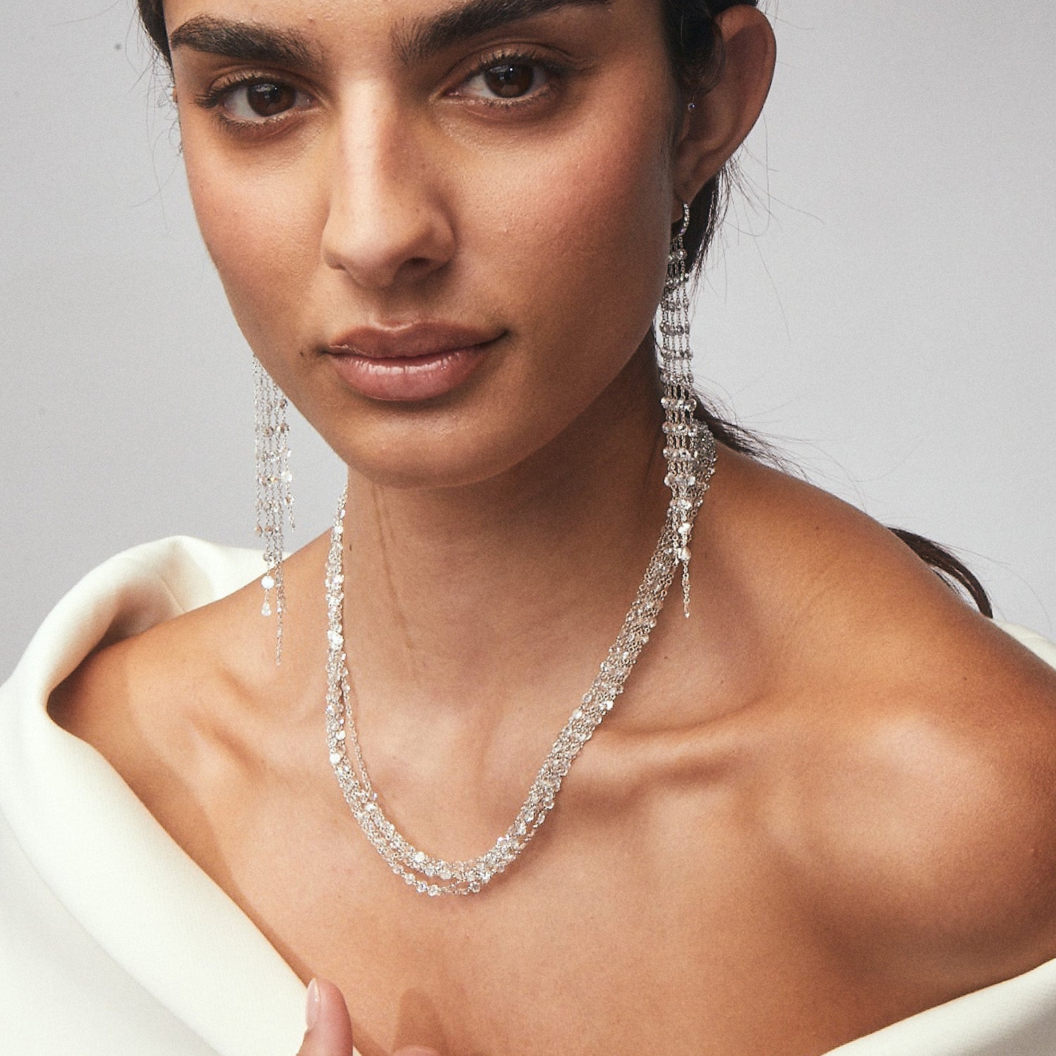 Image of Six Strand Diamond Rope Necklace