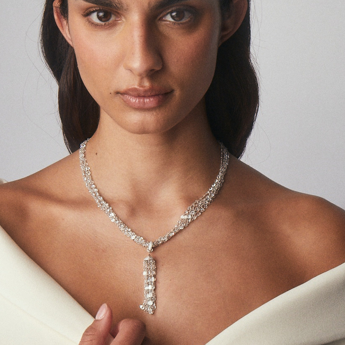 Image of Six Strand Diamond Rope Necklace