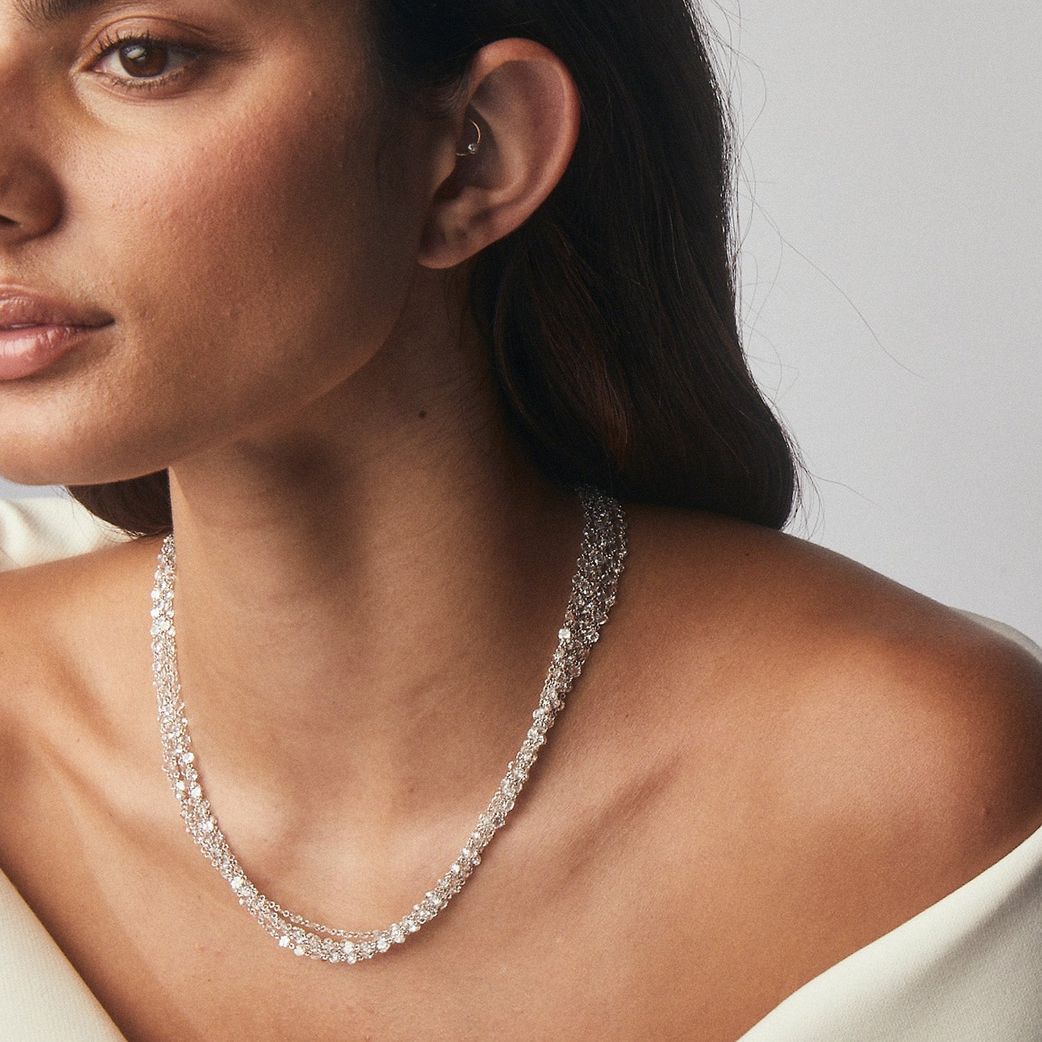 Six Strand Diamond Rope Necklace