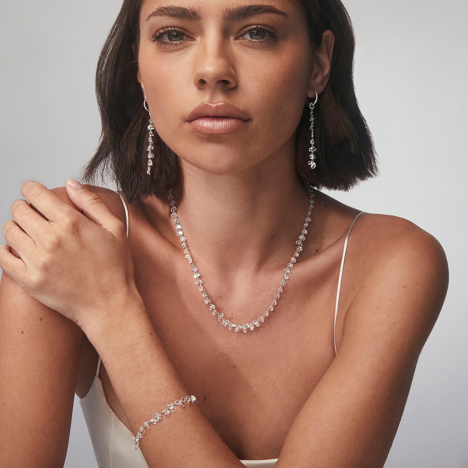 Cluster Drop Tassel Earrings