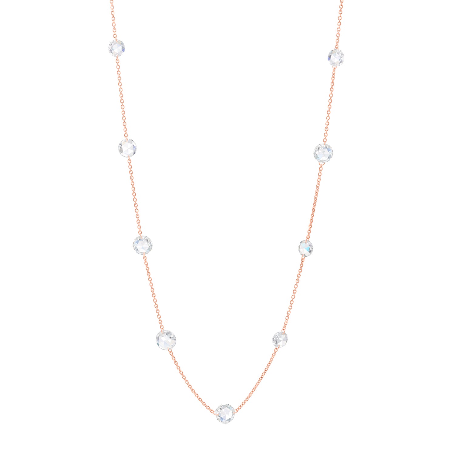 Gold and Diamond Station Necklace