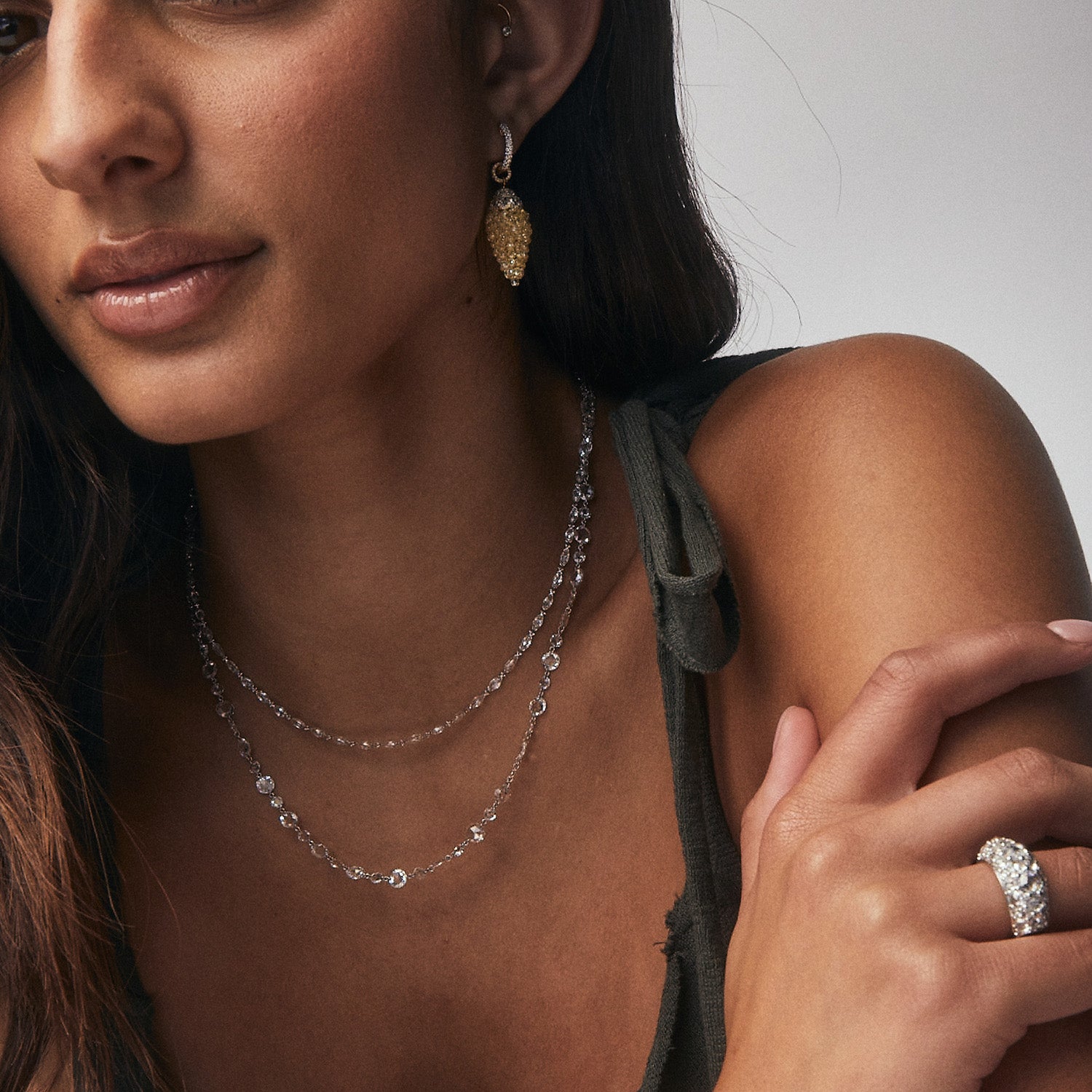 Briolette Diamond Chain Necklace
