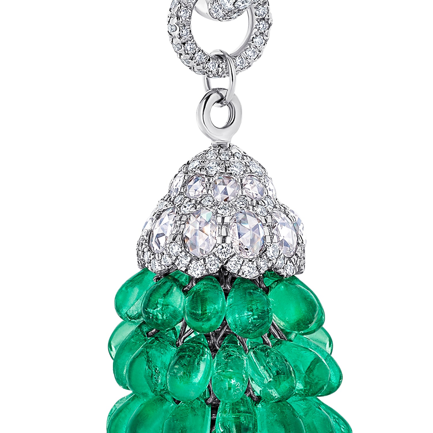 Emerald Cluster Drop Earrings