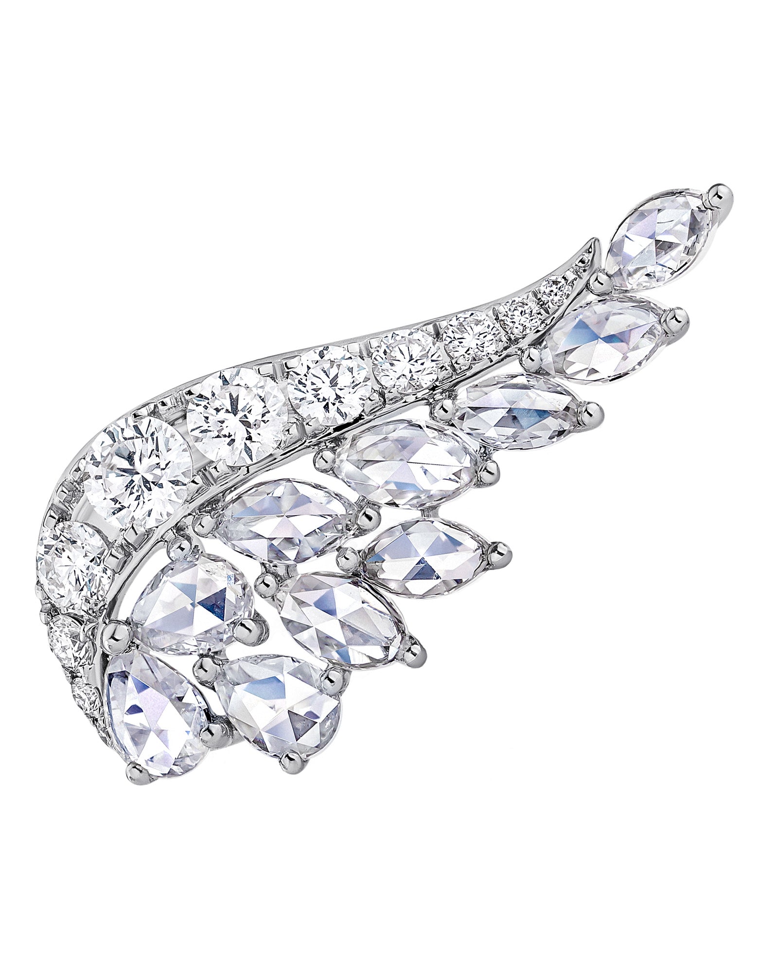 Angel Wing Diamond Climber Earrings