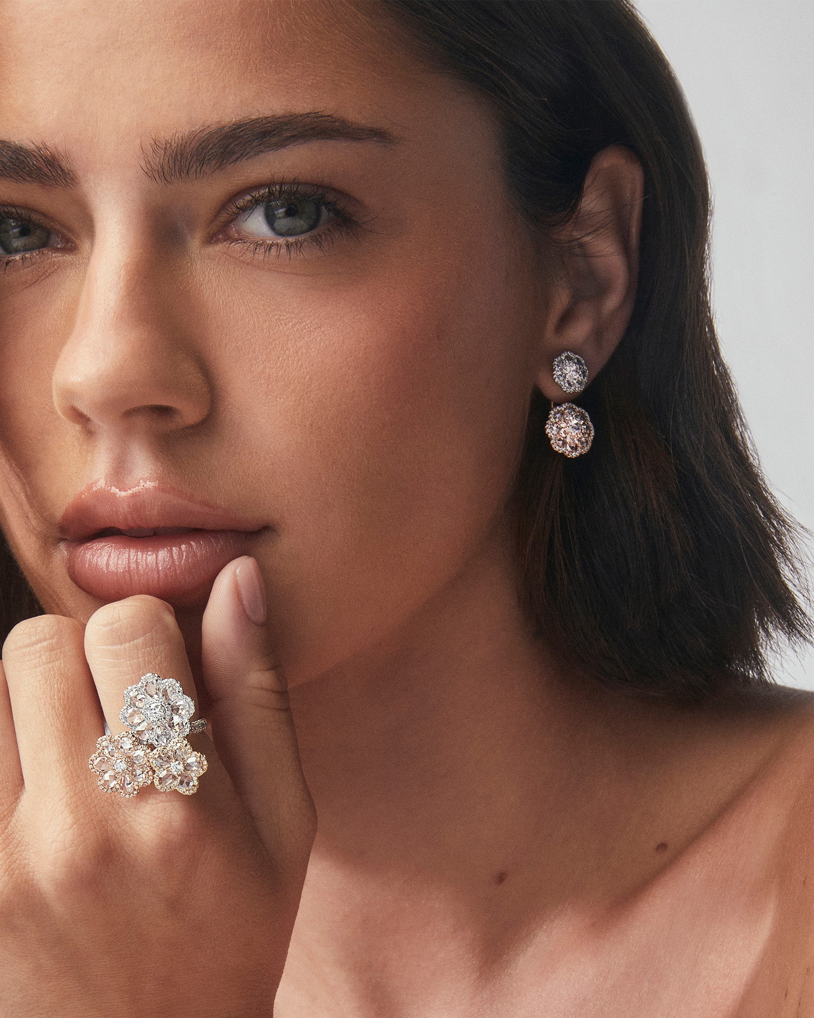 Floating Floral Drop Earrings