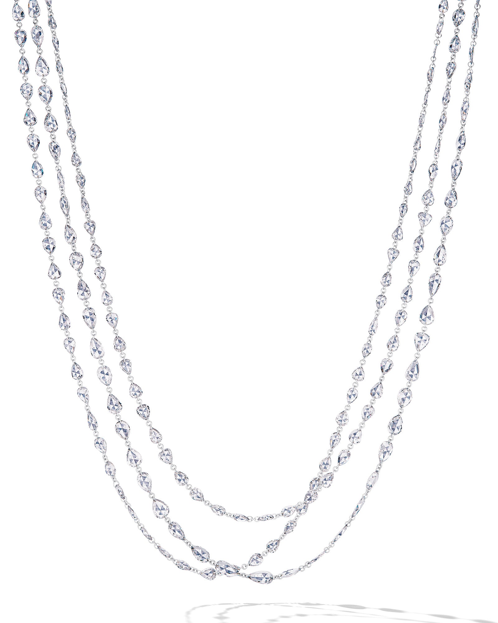 Graduating Pear Diamond Chain Necklace
