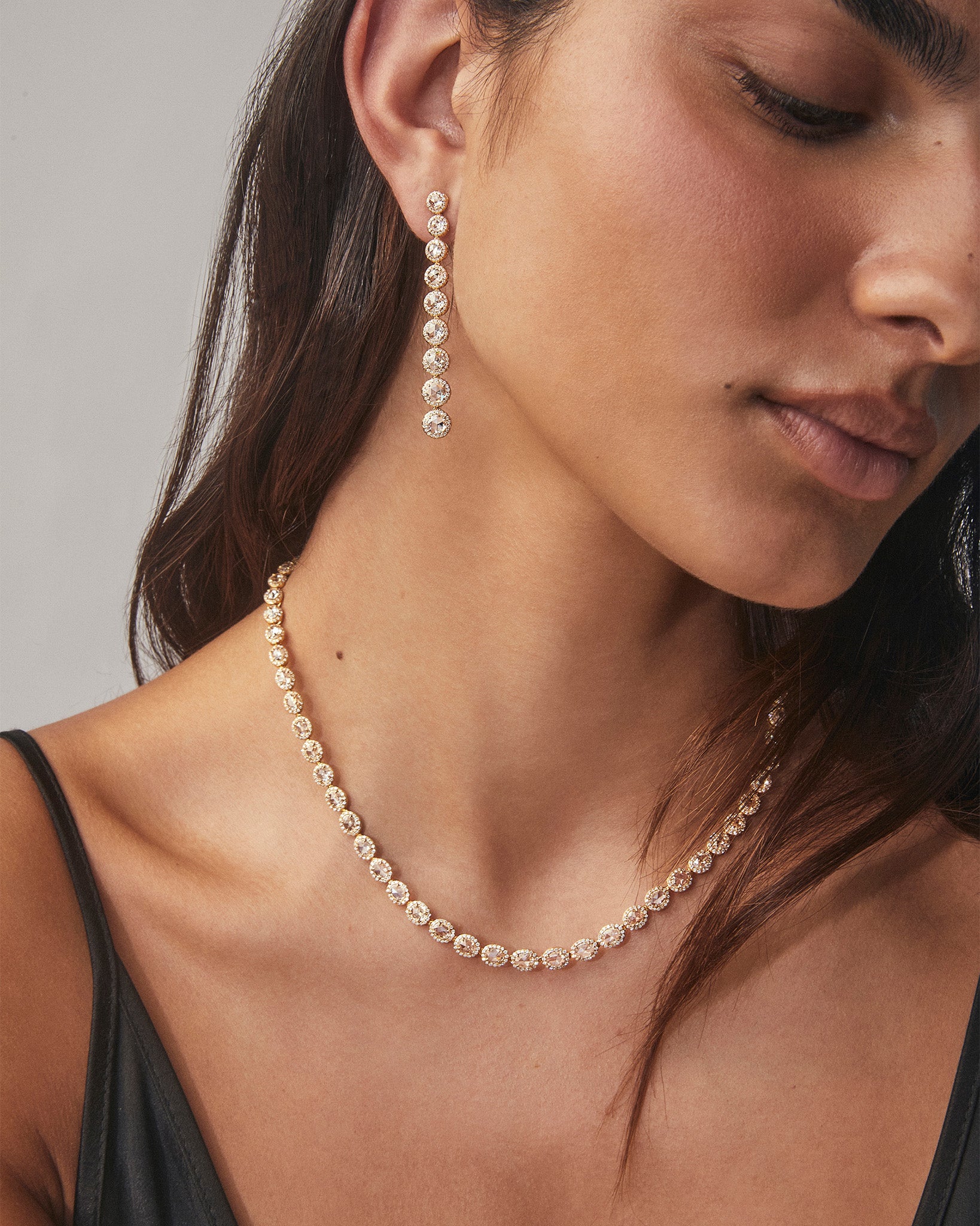 Image of Scallop Diamond Tennis Necklace