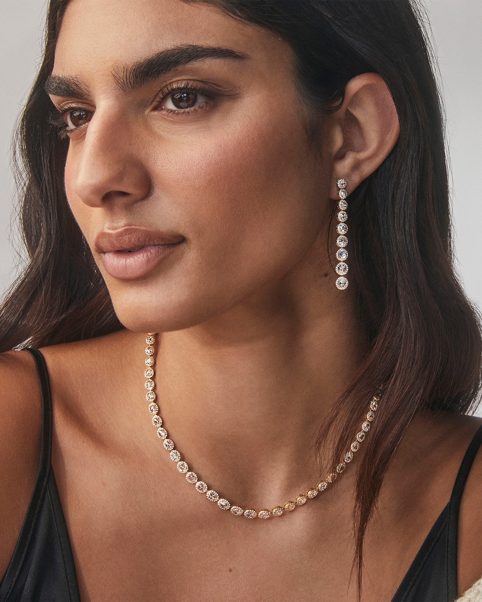 Scallop Diamond Tennis Necklace