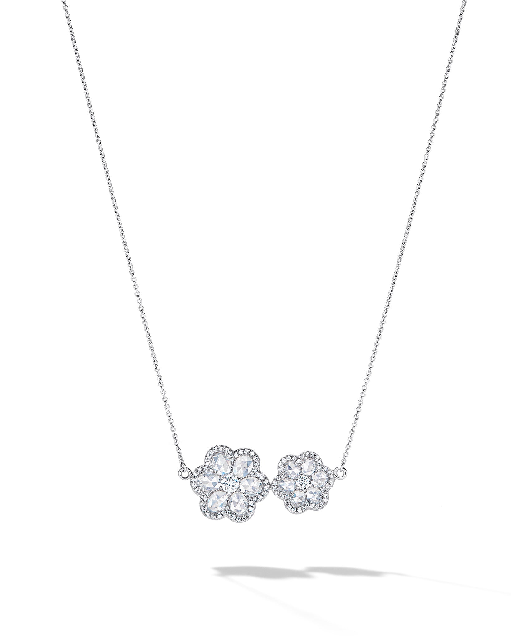 Double Flower Diamond Necklace