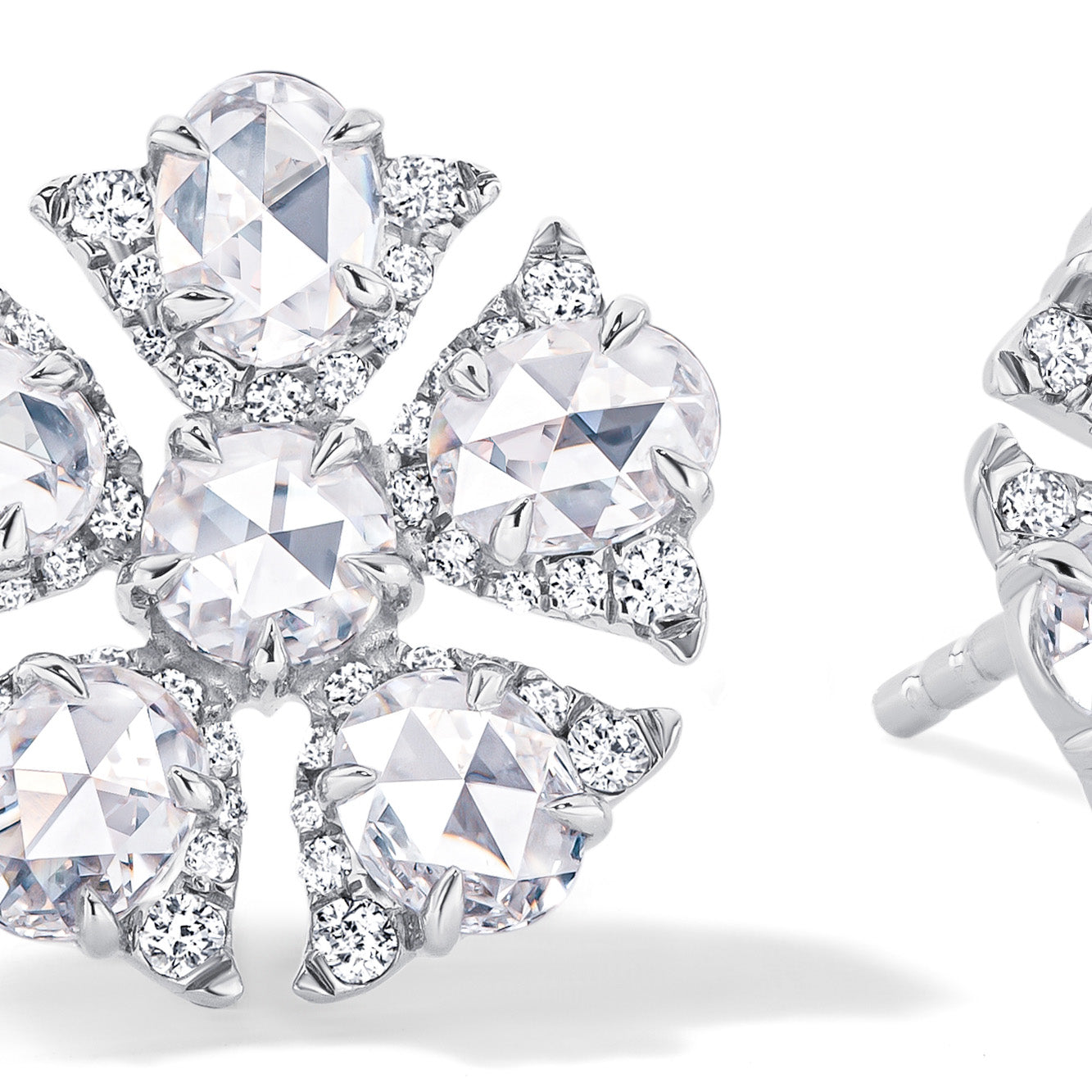 Tulip Diamond Stud Earrings
