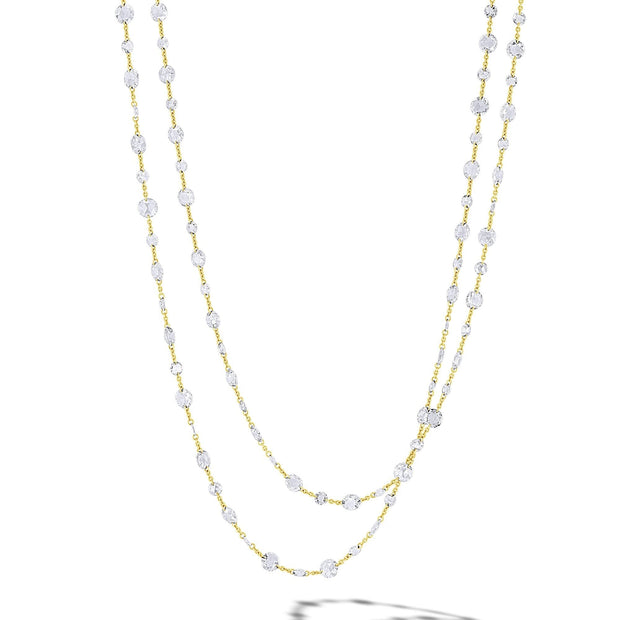 64Facets rose cut diamond chain necklace in 18K gold