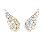 64Facets Diamond Angel Wing Crawler Earrings