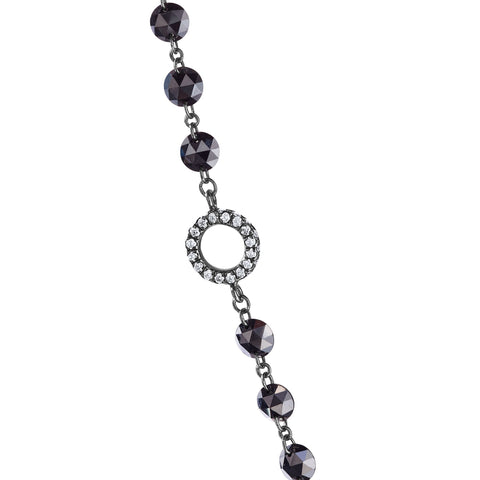 black diamond chain with pave diamond jump ring