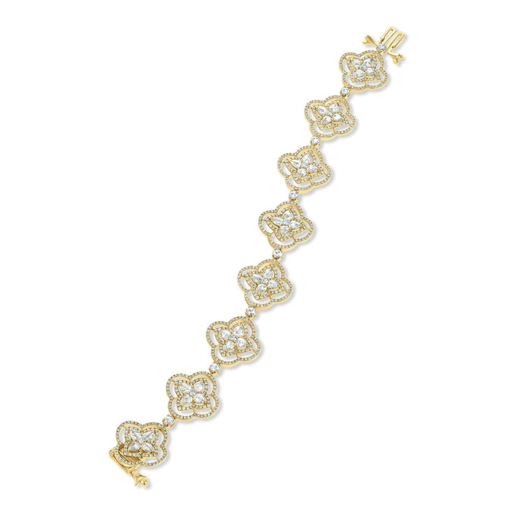64facets Blossom Diamond Tennis Bracelet set in 18k gold