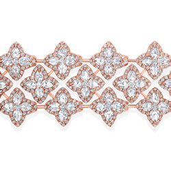 Image of 64facets Diamond Blossom Tennis Bracelet made with rose-cut diamonds and set in 18k gold