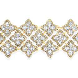 Image of 64facets Diamond Blossom Tennis Bracelet made with rose-cut diamonds and set in 18k gold