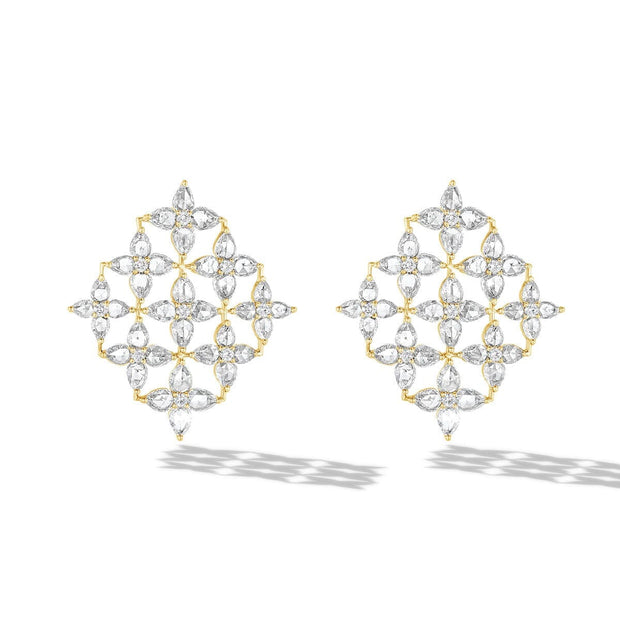 64Facets diamond earrings in 18k gold