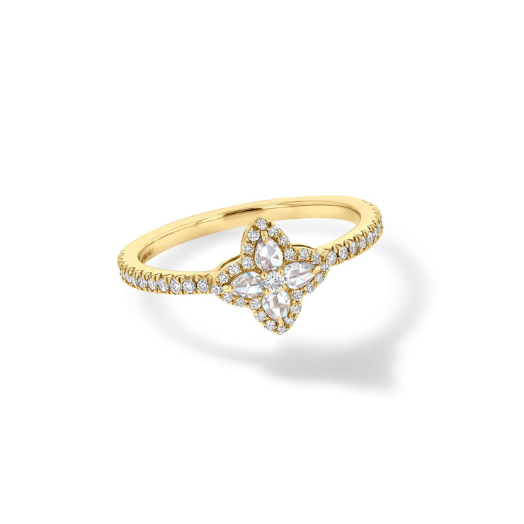 64Facets blossom diamond ring set in 18k gold