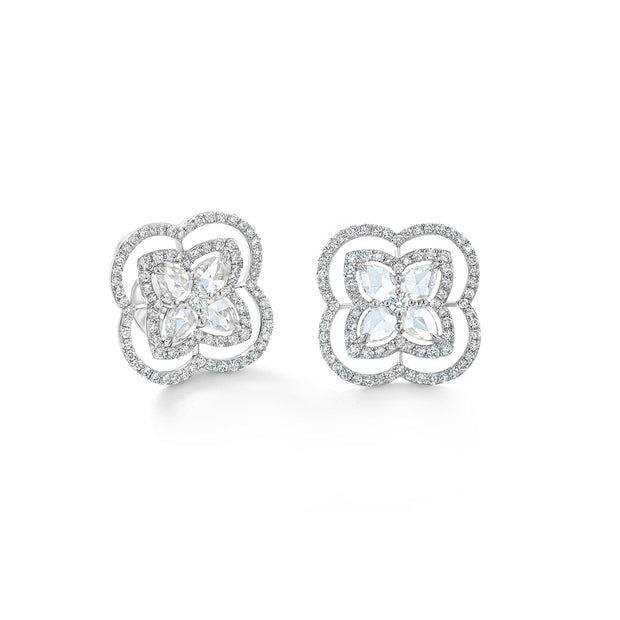 64Facets Blossom Diamond Stud Earrings set in 18k 