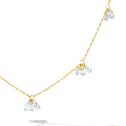 64facets briolette diamond and gold chain necklace