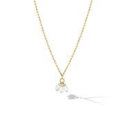 64Facets briolette diamond cluster necklace with gold chain