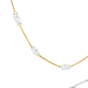 64Facets Briolette Diamond Necklace in 18k Gold