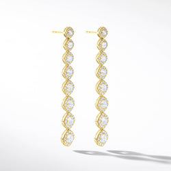 Image of 64Facets Diamond Drop Dangle Earrings in 18k Yellow gold. Rose Cut diamond earrings with pave diamond accents. 