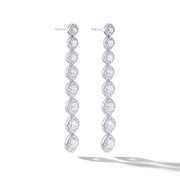 Diamond dangle earrings. Rose cut diamonds with brilliant cut diamonds in a micro pave setting. 