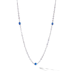 Image of 64Facets diamond and sapphire chain with platinum and 18k gold links