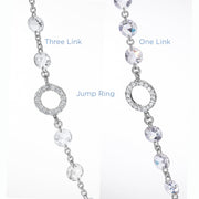 64Facets Rose Cut Diamond Chain Necklace in Platinum and 18K Gold