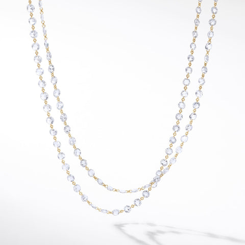 64Facets Rose Cut Diamond Chain Necklace in Platinum and 18K Gold