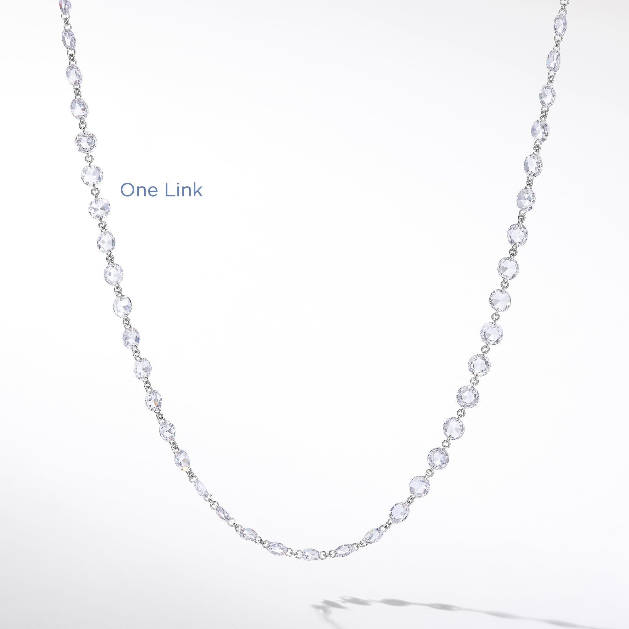 Image of 64Facets Rose Cut Diamond Chain Necklace in Platinum and 18K Gold