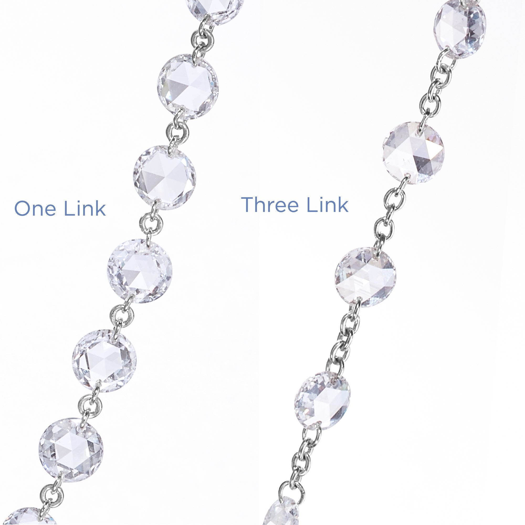 Image of 64Facets Rose Cut Diamond Chain Necklace in Platinum and 18K Gold