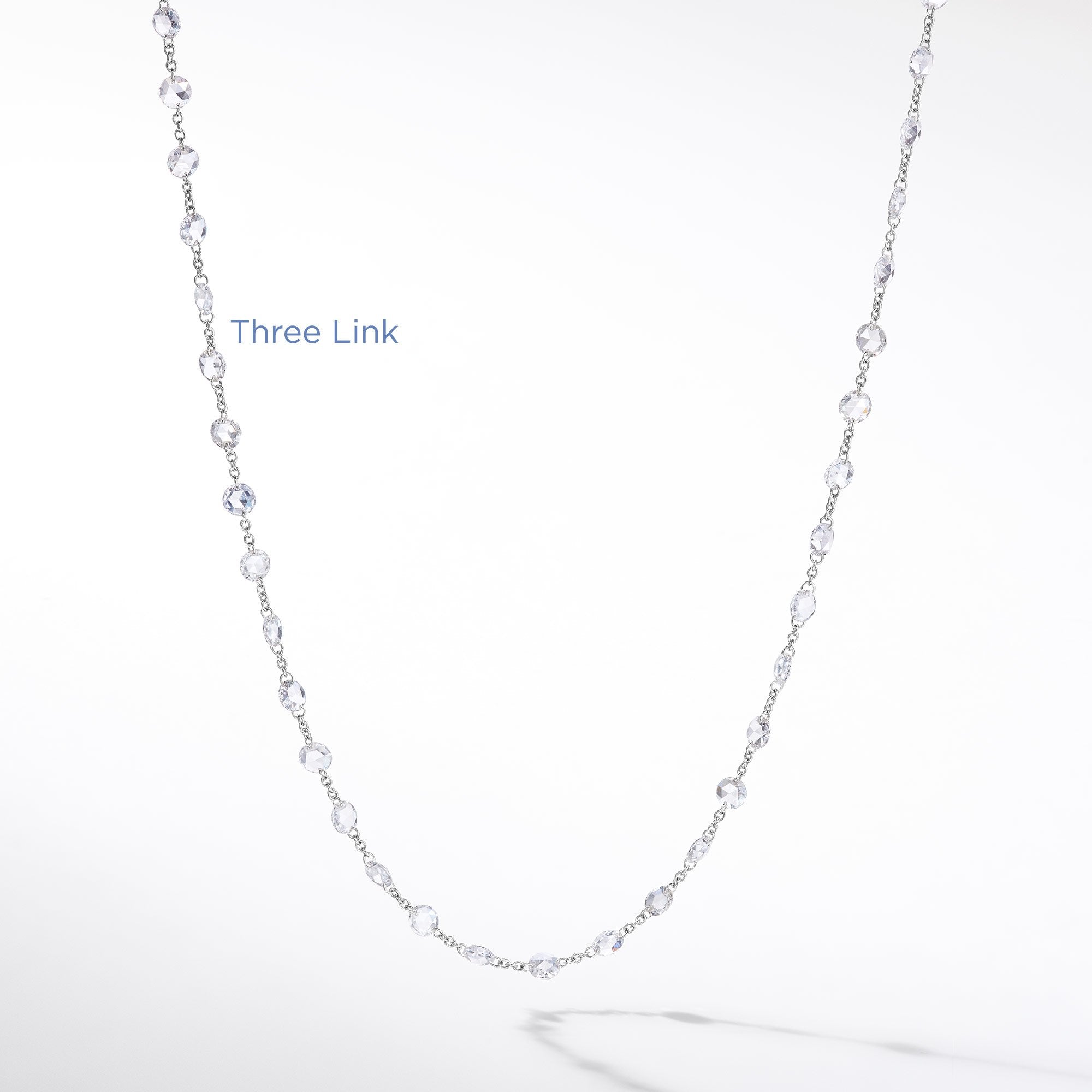 Image of 64Facets Rose Cut Diamond Chain Necklace in Platinum and 18K Gold