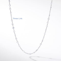 Image of 64Facets Rose Cut Diamond Chain Necklace in Platinum and 18K Gold