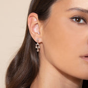 64facets rose cut chandelier dangle diamond earrings in 18k gold