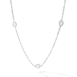 Image of 64Facets diamond chain with larger rose cut diamond stations set in 18k white gold